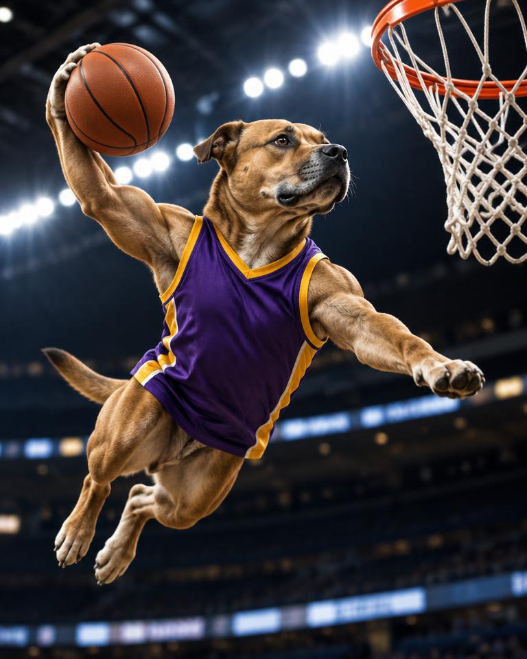 Sample art: a dog as LeBark James