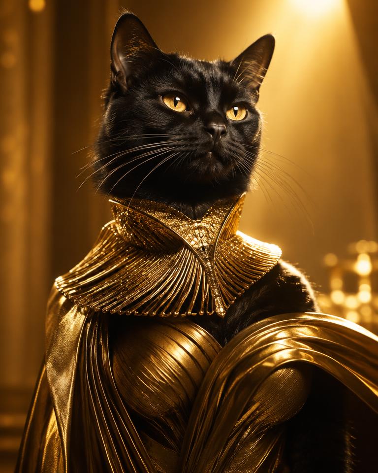 Sample art: a black cat as Meowoncé