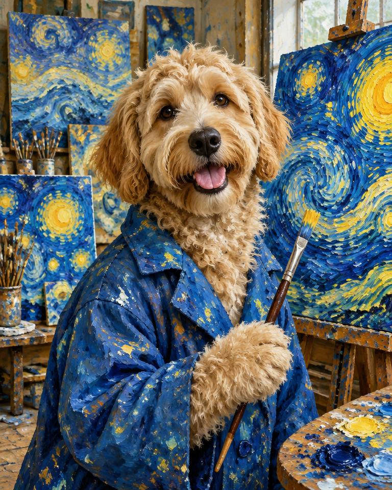 Sample art: a dog as Vincent van Dogh